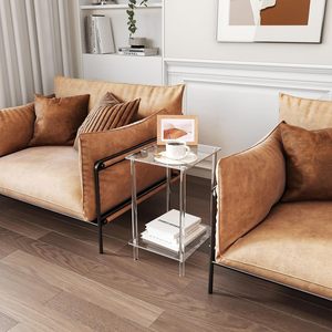 Bàn cạnh giường ngủ hiện đại nhỏ gọn, bàn cà phê 2 tầng phòng khách, bàn trang trí nhà cửa làm từ <span class=keywords><strong>acrylic</strong></span> ép đùn tùy chỉnh - Product Image 3
