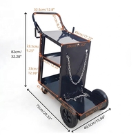 Carrito de Soldadura Industrial |   Carrito de Acero Resistente para Máquina de Soldar MIG TIG y Cortadora de Plasma con Almacenamiento para Cilindros de Gas