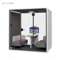 Cabine de réunion modulaire insonorisée portable pour bureau à domicile, grande bibliothèque, cadre en aluminium, design moderne