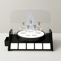 Support d'affichage de flacon de parfum en acrylique éclairé par LED, présentoir de comptoir en acrylique pour cosmétiques avec panneau de logo rétroéclairé pour parfum