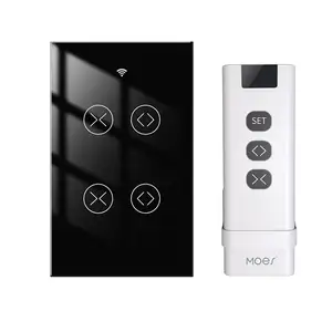 Tuya Smart WiFi RF 2 Gang Double Rideau Interrupteur de Store pour Volet Roulant Moteur Électrique Smart Life App Alexa Domotique