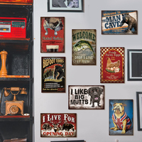 Fábrica al por mayor Vintage Retro placas de Metal animales carteles de chapa hombre cueva tienda hogar pared cartel decorativo
