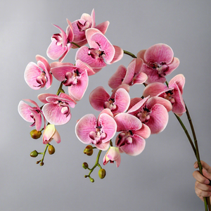 Orchidée Phalaenopsis Artificielle Haut de Gamme 100 cm en Soie avec Texture Réaliste Hydratée, Décoration Murale 3D Moderne Faite à la Main avec <span class=keywords><strong>Tige</strong></span> - Product Image 1