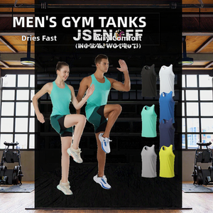 Débardeur de sport décontracté pour homme en spandex/polyester, séchage rapide, coupe ajustée, maille respirante, dos en Y, personnalisable, haute qualité - Product Image 2