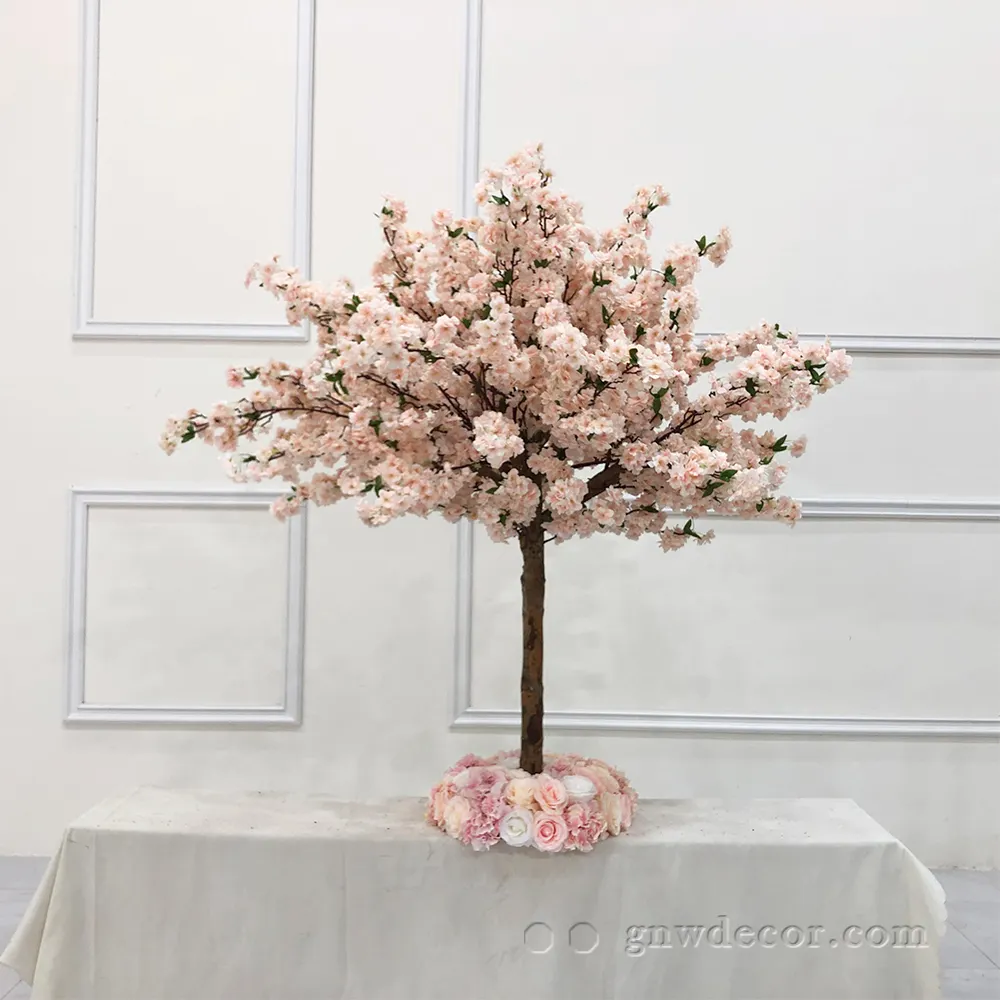 GNW pink Cherry Blossom Plants Trees Indoor Flower Willow Big Decoration Wisteria Wedding Centerpiece Artificial Tree