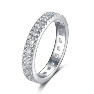 Fashion Jewellery KYRA01127 Platinum Plated 3A Zircon Eternity Band Rings for Women