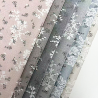 Tissu en polyester tricoté à motif floral en dentelle, imprimé, idéal pour les t-shirts – Collection été, offre spéciale