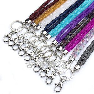 Diamond-encrusted fishing net neck rope, retractable diamond-encrusted rhinestone lanyard, badge clip, crystal <b>ID</b> card <b>holder</b>, - Product Image 2