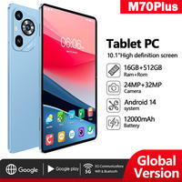 Tablet PC Android 15 MTK 10.1 inci M70 Plus Baru untuk Gaming, 16GB 512GB, 12000mAh, Termasuk WiFi dan Panggilan 4G