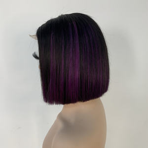 Venta al por mayor de doble dibujado resaltar recta Bob peluca cruda virgen dibujado cuerda <span class=keywords><strong>cabello</strong></span> humano 2x6 transparente pelucas de encaje completo - Product Image 5