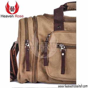 Sac à main de gymnastique pour hommes de couleur marron avec plusieurs poches Sac de sport de voyage imperméable en polyester avec logo personnalisé - Product Image 4