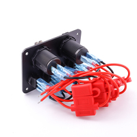 ABILKEEN Panneau de commande 6 interrupteurs, 4 interrupteurs à bascule, 1 prise de courant, 1 chargeur USB avec câblage pour modification de voiture, bateau, camion