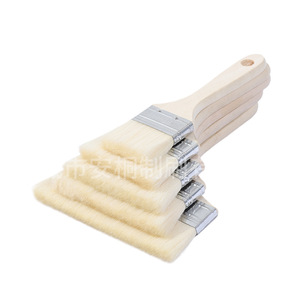 Antong <b>Wool</b> Paint Brush Flat 10mm Wooden Handle Off White Hardware Tool - Product Image 1
