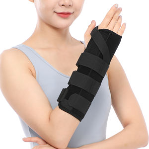 Logo kustom penjepit pergelangan tangan dewasa aluminium hitam belat tangan ortopedi dapat disesuaikan untuk rehabilitasi terowongan karpal ukuran S/<span class=keywords><strong>M</strong></span>/L - Product Image 5