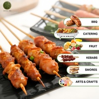 Brochettes de barbecue en bambou en gros, directement de l'usine, rondes, à double pointe, pour kebab, avec logo personnalisé OEM