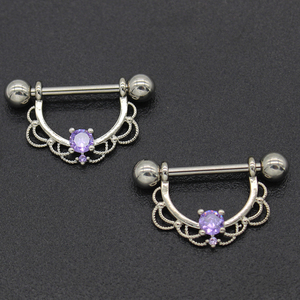 Xinfocus Cơ Thể 14G Thép Không Gỉ Núm Vú Xỏ Kim Cương Piercing Barbell Nhẫn Dễ Thương Tim Núm Vú Đồ Trang Sức Thời Trang Xỏ - Product Image 4