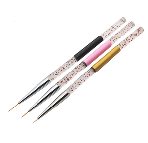 Lot de 3 pinceaux à ongles professionnels à manche métallique pour nail art, dessin fin et traçage de lignes pour la manucure - Product Image 2