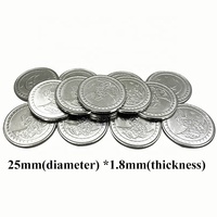 Sq Arcade OEM ODM Personnalisé en acier inoxydable de 25 mm de diamètre et 1,8 mm d'épaisseur pour jetons et pièces de monnaie