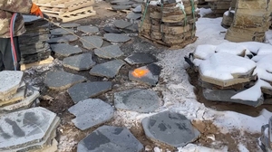 뒷마당 안뜰을위한 야외 정원 불규칙한 불꽃 현무암 디딤돌 - Product Image 6