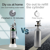 Sistema de CO2 para Acuario con Difusor Acrílico y Reactor de Cilindro de Acero Inoxidable de 2.4L, Ecológico, Certificado CE ROHS
