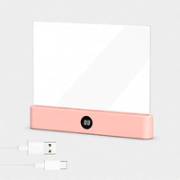 Lampe de lecture LED en acrylique à intensité variable, rechargeable par USB, lampe de bureau pleine page pour livre, panneau d'étude, lampe de nuit pour la maison et le bureau