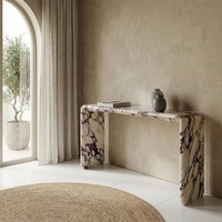 Table console en marbre Calacatta Viola de Cammy Stone, pierre naturelle, design moderne, table de salon de luxe, table à manger