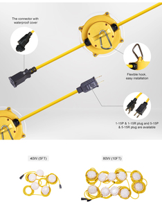 Wholesale IP65 Grade Cool White LED Work <b>Light</b> <b>String</b> 9000 Lumens 50ft/100ft Length Dimmable 5-Year Warranty CE Certified - Product Image 4
