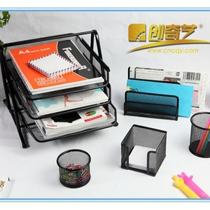Metal <b>File</b> Rack 34x26.5x8.5 Cm Single Layer Black Office <b>Storage</b> Box With Cover For Document Organization - Product Image 3