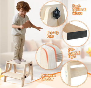 <span class=keywords><strong>Tabouret</strong></span> pliable en bois de haute qualité pour l'apprentissage de la propreté des tout-petits et l'utilisation dans la salle de bain, écologique et durable - Product Image 5