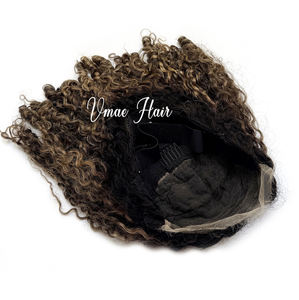 VMAE Russian Highlight Balayage Ash Blonde Exotic Afro Kinky Birmano Rizado Encaje Frontal Peluca Raw Cabello humano Pelucas para mujeres negras - Product Image 5