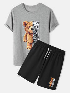 เสื้อยืดคอกลมสำหรับผู้ชายสิบเอ็ดชิ้นชุดสองชิ้นเสื้อยืดโลโก้ปักลายออกแบบได้ตามต้องการ - Product Image 2