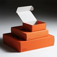 Porte-documents magnétique premium orange - Emballage rigide personnalisé écologique pour cosmétiques et bijoux de luxe - Gaufrage et design gratuits
