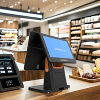 Terminal de point de vente Android haute performance de 15,6 pouces à écran simple ou double, compatible SDK, avec lecteur de codes-barres pour le commerce de détail et l'hôtellerie