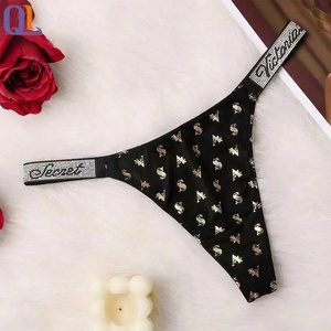 Tanga Sexy para Mujer con Cristales, Ropa Interior Estampada de Cintura Baja - Product Image 4