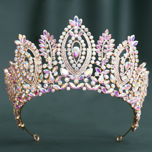 Nueva Corona de Concurso de Belleza Estilo Barroco Europeo y Americano, Tiara de Cristal Hecha a Mano de Gran Tamaño para Campeona - Product Image 3