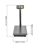 Báscula Electrónica de Alta Precisión ABS, 150 kg, 300 kg, 500 kg, Plataforma Digital con Pantalla LCD, Fuente de Alimentación Recargable, Compatible con OEM