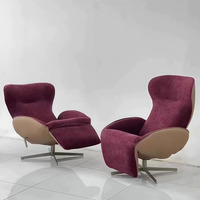 Fauteuil inclinable de luxe haut de gamme à gravité zéro, en velours de haute qualité, en acier inoxydable, fauteuil simple ergonomique pour salon