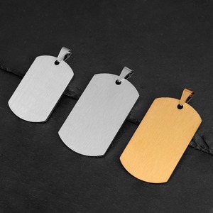 Pendentif rectangulaire vierge en acier inoxydable pour carte d'identité de chien, 7 couleurs, accessoires de bijoux gravables pour l'identification DIY, vente en gros - Product Image 6