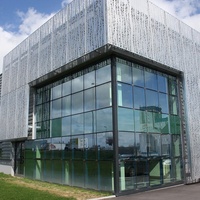 Façade Métallique Découpée au Laser, Panneau de Façade Décoratif Métallique, Panneau de Façade Perforé en Aluminium pour Bâtiments et Décoration de Mur-Rideau