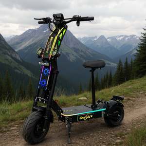 USA Free Shipping G14 72V 10000W Dual Motor 13inch Road Fat Tire 35ah Battery Folding Scooter with RGB & <b>Turn</b> Signals - Product Image 1