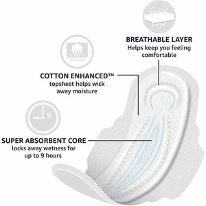Serviettes hygiéniques <span class=keywords><strong>épaisse</strong></span>s Maxi avec ailes pour les périodes Serviettes hygiéniques jetables pour la <span class=keywords><strong>nuit</strong></span> - Product Image 3