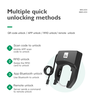 Adaptador de CC Carga LTE BLE QR Desbloqueo Pago GPS Seguimiento Sistema de alquiler Smart Sharing Bike Ebike 2 en 1 Cable Lock
