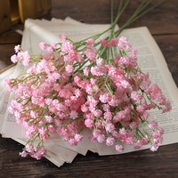 Bunga Gypsophila Baby Breath Artificial Grosir 52cm 3 Tangkai Sentuhan Asli untuk Buket Pernikahan, Dekorasi Meja, Pesta Rumah