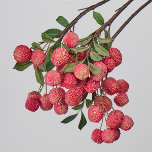 Branche artificielle de baies rouges, fausse branche de houx, branche de Noël réaliste, texture framboise, bordeaux, décoration florale d'hiver pour mariage - Product Image 4