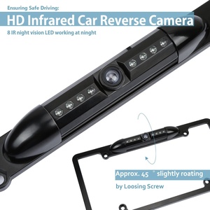 Caméra de recul pour cadre de plaque d'immatriculation, vision nocturne, caméra de recul pour voiture avec 8 <span class=keywords><strong>LED</strong></span> lumineuses 170° °   Caméra étanche à angle de vue large - Product Image 2