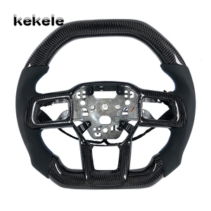Volant sport en cuir perforé et fibre de carbone amélioré pour Ford Mustang GT <span class=keywords><strong>500</strong></span> 350 ST <span class=keywords><strong>RS</strong></span> 2024 - Product Image 1