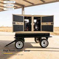Groupe électrogène mobile diesel haute performance à faible consommation de carburant, 20 kW-100 kW, avec auvent étanche, certifié CE