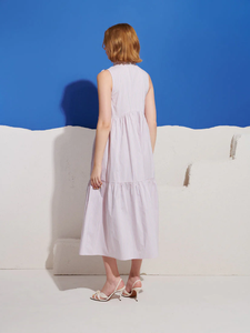 Nuevo Vestido Midi a Rayas para Mujer, Sin Mangas, con Volantes en Capas, para Usar en Verano - Product Image 3