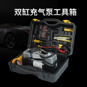 เครื่องสูบลมยางรถยนต์แบบสองกระบอกสูบ 150 วัตต์ ตัวเครื่องโลหะ พร้อมเกจวัดแรงดัน สำหรับใช้กับยานพาหนะ - Product Image 4
