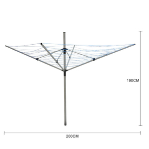 SANIPRO Séchoir <span class=keywords><strong>à</strong></span> <span class=keywords><strong>linge</strong></span> pliant robuste <span class=keywords><strong>à</strong></span> 4 bras, couleur personnalisable, réglable, pour jardin et extérieur - Product Image 6